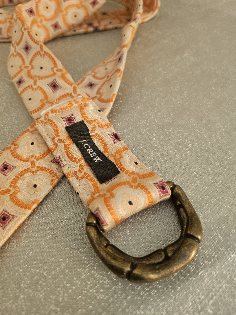 J. Crew Orange and Purple Geometric Fabric Belt - Picture 4 of 15